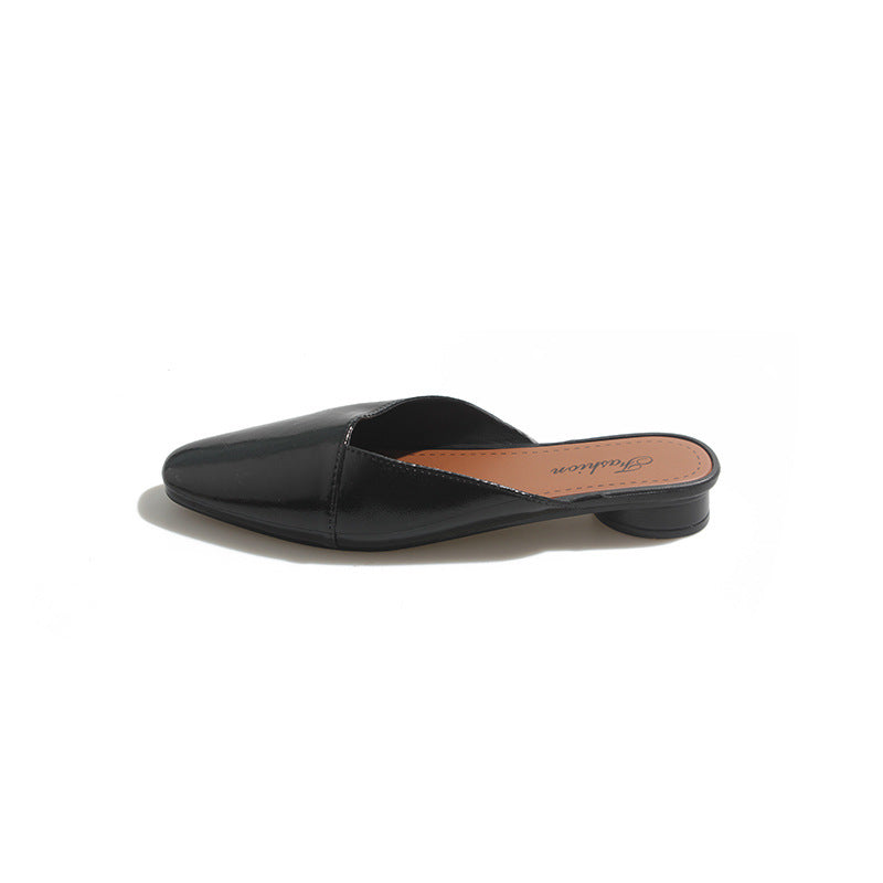 baotou half-drag outer wear sandals for women summer thick heel heightening non-slip crystal shoes lazy baotou half-drag women's export