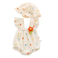 Baby summer romper - adorable baby girl's sleeveless bodysuit - newborn full month celebration princess crawling suit 0194a012
