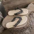 Women's summer non-slip flat sandals - floral flip-flops for outdoor wear, trendy thong sandals, anti-slip beach sandals for vacation