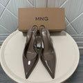 Mng women's high heels - spring 2026 new arrivals: patent leather pointed-toe elegant pumps, stiletto heel mules