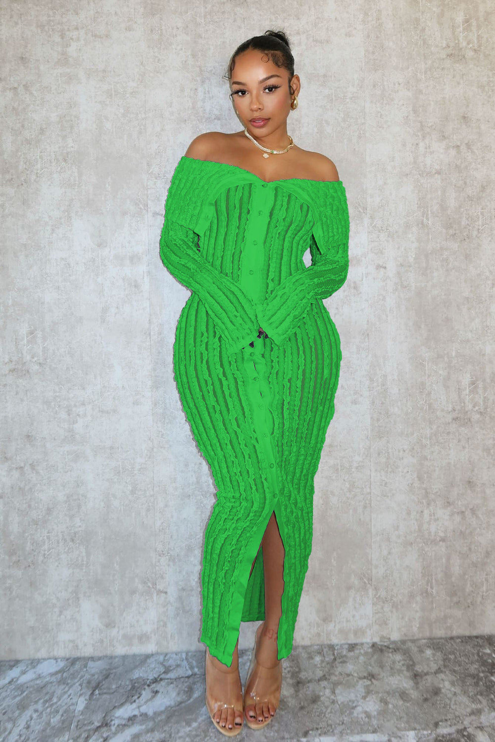 European and american style spring/summer new sexy one-shoulder collar bodycon dress with unique wave pattern long sleeve design