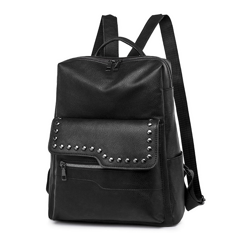 Bag Women's 2025 New Retro Versatile Backpack Women's Soft Leather College Student Backpack Premium Sense Going Out Backpack