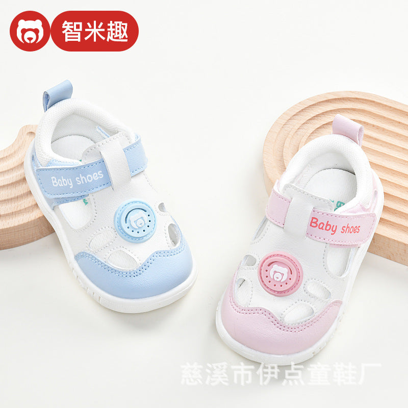 Baby sandals women's summer toddler shoes 0-1-2 years old infant anti-slip soft sole baby boy shoes
