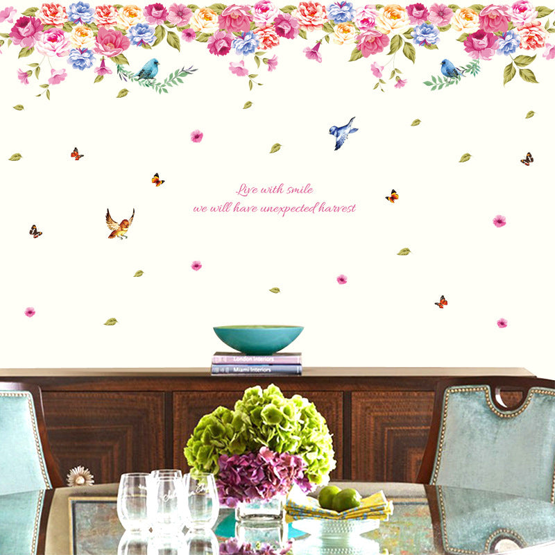 Creative Birds and Flowers Bedroom Living Room Floor Sticker Kindergarten Environment Decoration Sticker Wall Sticker Removable XL8202