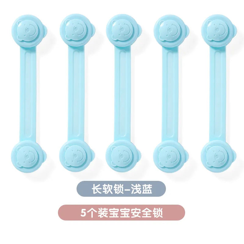 Wholesale double-lock child safety drawer locks - anti-pinch hand protection strips for baby safety - childproof door lock buckles & hook locks