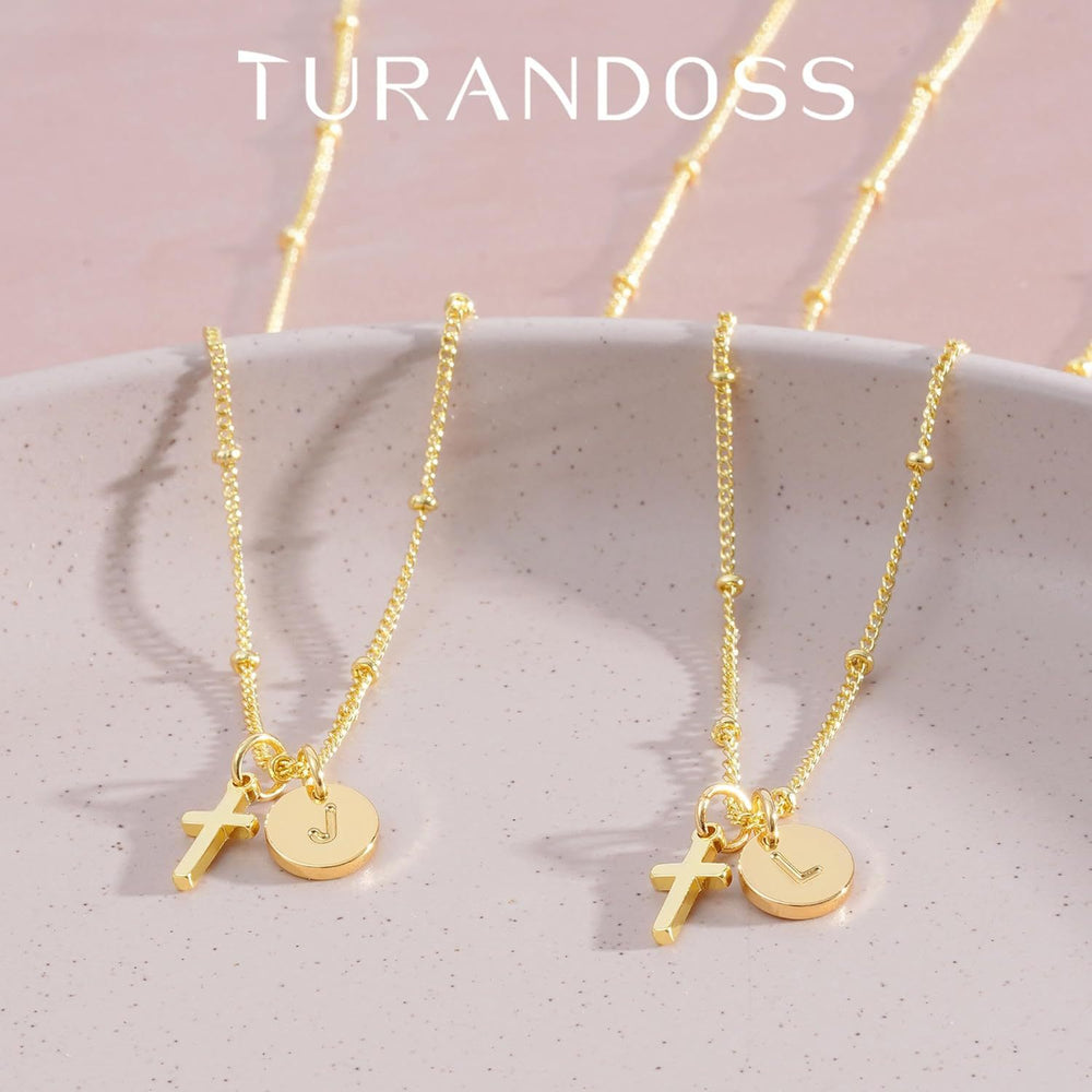 Amazon's new stainless steel 18k women's cross round 26 letter anklet stacked fashion cross anklet