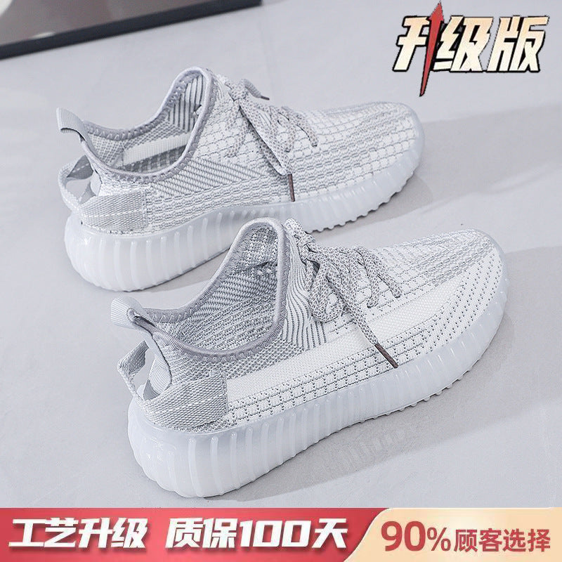 Spring/summer 350 flyknit new arrival: versatile, trendy, casual, athletic, running shoes - soft, flat, sock-style, breathable mesh