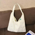 spring new arrival: large capacity shoulder bag vest - korean style sweet embroidered bowknot ruched versatile commuter bag for women