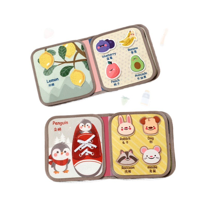 Tearable books for babies - durable, chewable cloth books with velcro - quiet, hand-tearable books - early education toys - washable