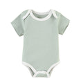 Triangle romper baby short sleeve bodysuit thin summer unisex newborn snap-crotch outfit solid color