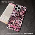 New pink and black leopard print phone case for apple 16 pro max, anti-drop iphone 17 fashionable trendy protective cover