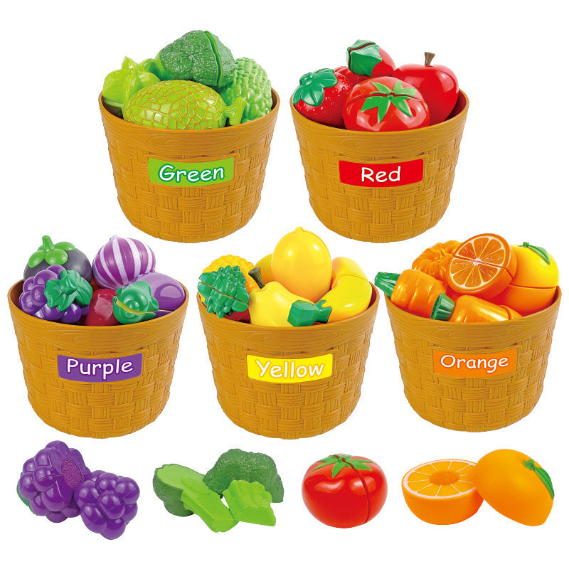 new product children's fruit cutting fun peelable artificial vegetables kitchen toys play house set wholesale