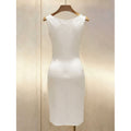 Women's new summer french chic elegant satin sleeveless slim-fit midi dress - perfect for going out and dating