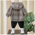 Kids' winter wool coat: stylish boys' mid-length woolen overcoat with fleece lining for toddlers and young children