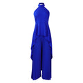 D372export cross-border fashion casual suit summer socialite private clothes backless top pleated wide-leg pants european and american suit