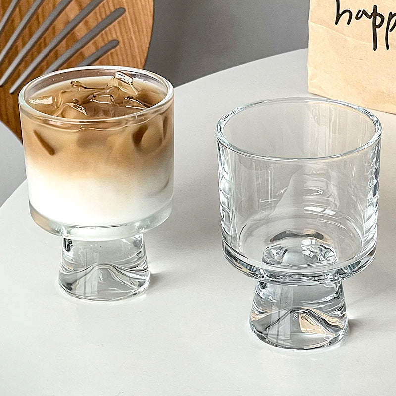 Luxury glassware: elegant stemmed glasses for home, juice, coffee, trendy restaurant drinks & desserts