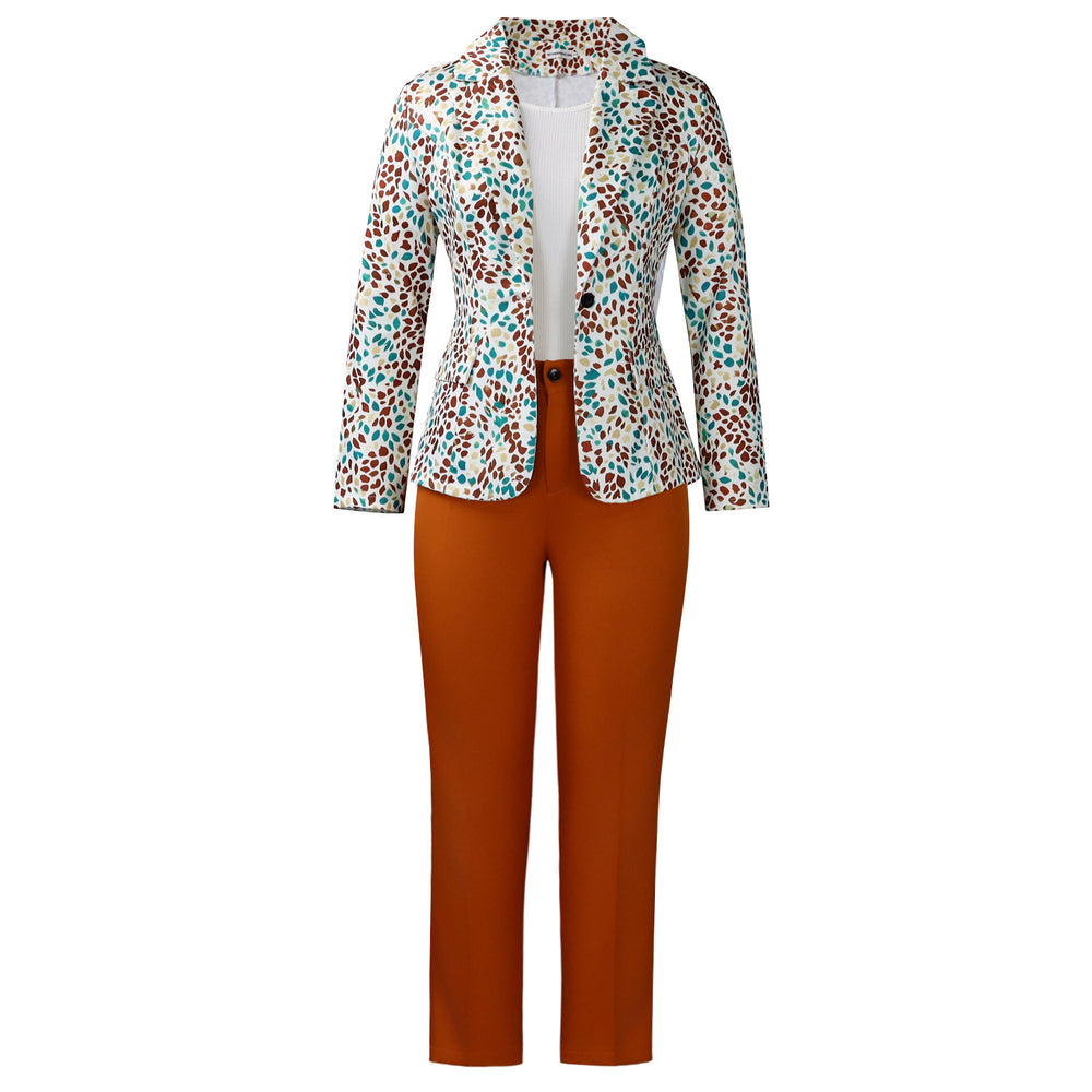 D603 cross-border e-commerce  new fashionable and elegant blazer and slim-fit suit pants two-piece set