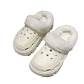 Women's winter cotton slippers - thickened plush, detachable warm home slippers for couples, indoor use, postpartum care, fuzzy slippers