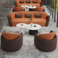Sales office reception sofa, dessert shop, coffee shop sofa, coffee table combination, company business reception sofa, round table