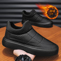 Men's winter snow boots: low-cut, fleece-lined, extra thick, warm, comfortable, non-slip, trendy "bread" style, lightweight slip-on cotton shoes