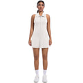 New women's cross-border slim-fit high-waisted turn-down collar activewear dress set for running, golf, tennis, and yoga