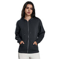 Fall and winternew arrivalfleece-lined hooded sweatshirt women's windproof heattechlooseslimming lookcasual zipper cardiganoutweard25155