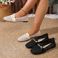 Exportplus sizecut out mesh sandals women's summernew arrival metal buckle round toe flatsflatsmary janeflats