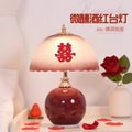 Wedding table lamp, wedding room bedside lamp, burgundy ever-bright lamp, wedding high-end wedding gift, dowry table lamp