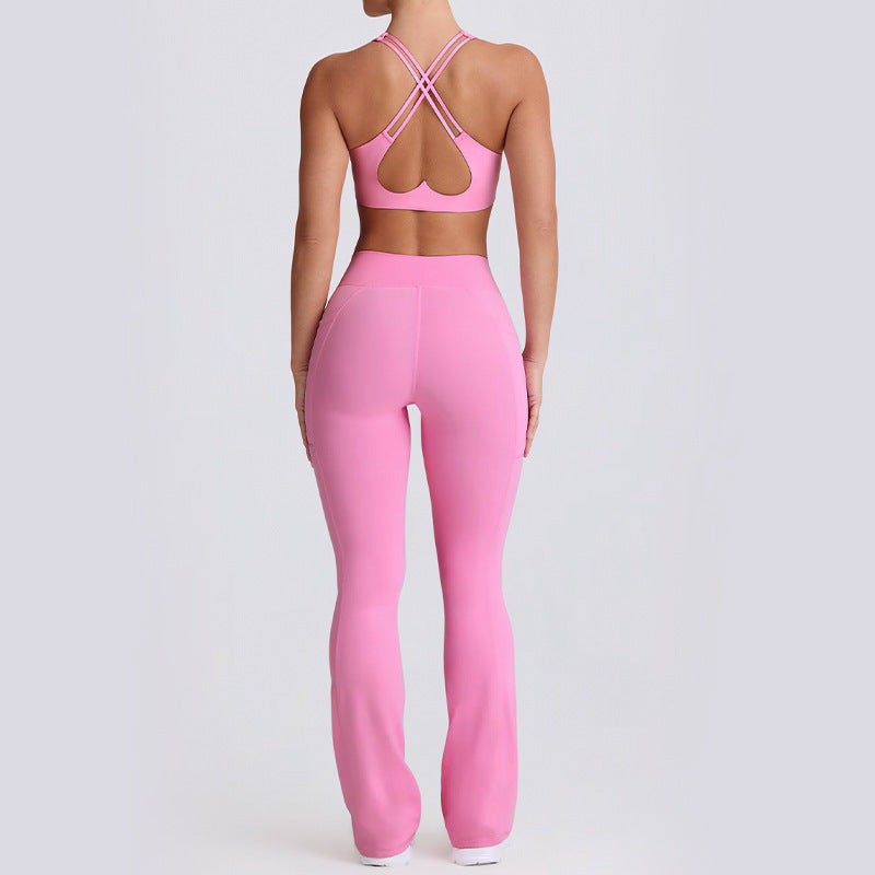 New arrival cross-border sports intimates sling nude yoga clothes outdoor fitness quick-drying yoga pants yoga clothes suit for women