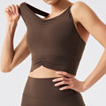 Fashion cross-border environmentally friendly renewable fabric beautiful suspender chest pad yoga clothes pants running sports fitness clothes suit