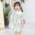 Summernew arrival shell lace collar kids princess dress baby girl summer floral girldress outing skirt