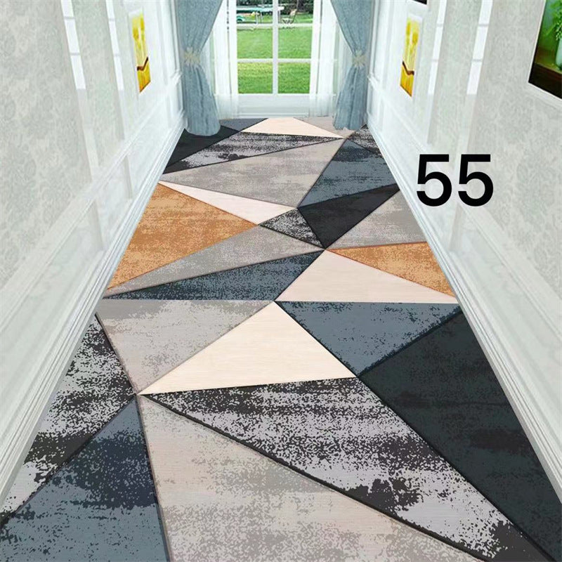 Minimalist modern 3d printed non-slip hallway carpet, hotel, mall, lobby, aisle floor mat roll, home use