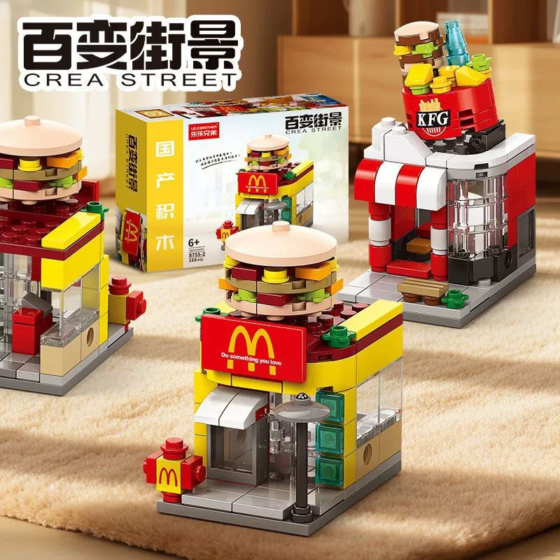 Compatible with lego duplo street view building blocks, educational puzzle toy, kindergarten gift, small box building blocks, wholesale