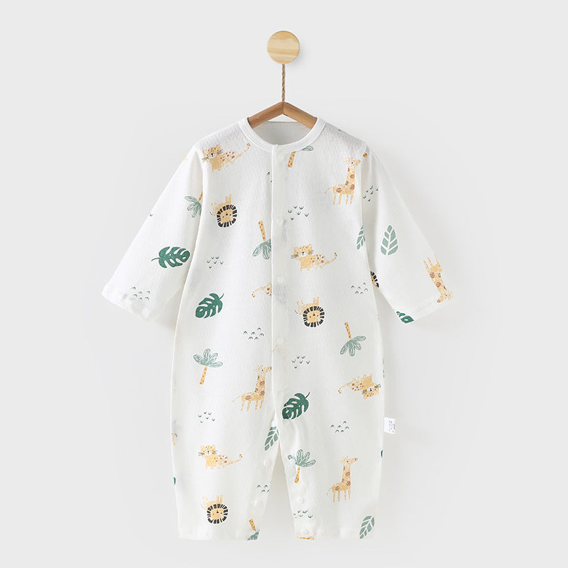 Baby rompers summer thin air conditioning suit baby pure cotton pajamas onesie newborn clothes long sleeve spring and summer outfit