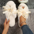 Fall and winternew arrivalmuffa slippersbows cross-border slippers indoor and outdoor slippers women insheattech cross slippers women