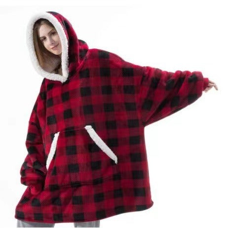 Lazy pullover pajamas, heattech clothing, cashmere tv blanket, hugging hoodie, cold-proof heattech nightgown, home clothes