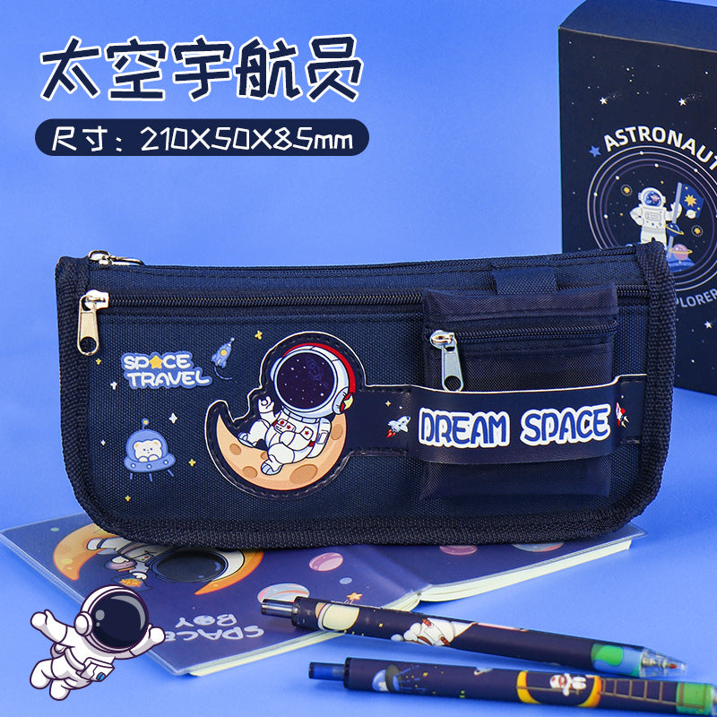 Pencil bag wholesale large capacity boy stationery bag children pencil bag primary school students good quality canvas multi-functional stationery box