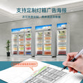 Huaer double-door wine and beverage cabinet supermarket convenience store fresh-keeping cabinet vertical refrigerator display cabinet commercial freezer