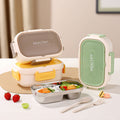 6898-304 double compartment lunch box (with spoon)