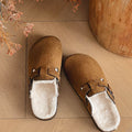 2025new arrivalthick sole birkenstock autumn winterfleece-lined cotton slippers birkenstock shoes toe cap soft bottom women's outwear slippers