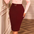 new arrivalhigh waist silmslimming look skirt elegantelegancework clothingeasiest for match slit hip skirt skirts