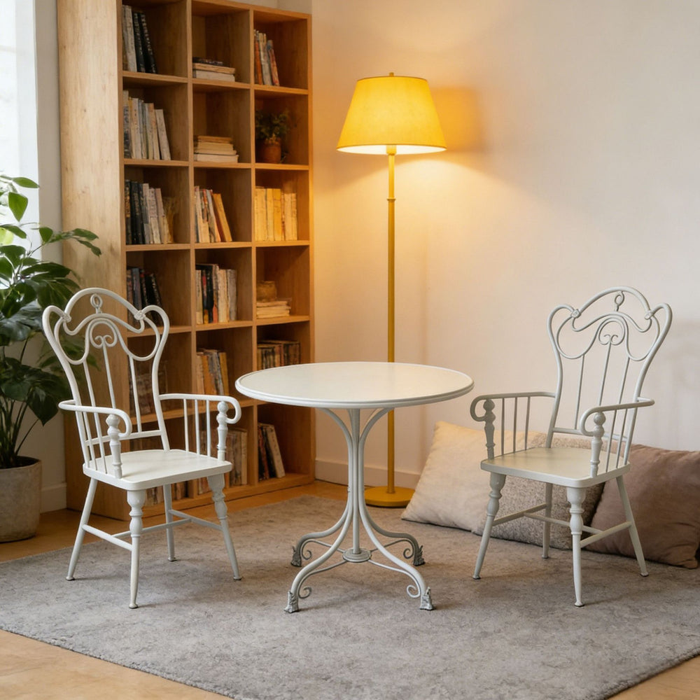 Balcony & patio european minimalist iron coffee table and chair set - stylish, durable, and perfect for afternoon tea