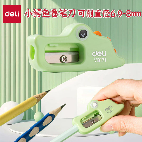 Deli VB171 Crocodile Pencil Sharpener Children's Small Portable Pencil Sharpener Pencil Sharpener Elementary School Mini Pencil Sharpener