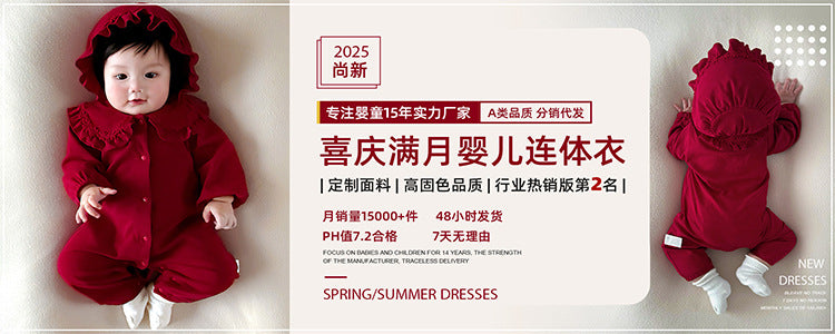 summer korean style pure cotton short-sleeve a-line dress for baby girls, cute infant and toddler dress, three-piece girls' outfit