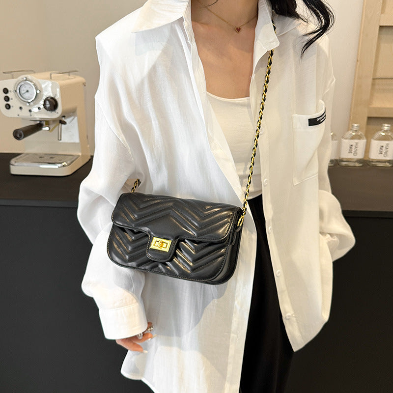 Korean style chic casual high-value 2025 new arrival: trendy embroidered diamond pattern shoulder & crossbody mini square bag for women