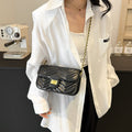 Korean style chic casual high-value 2025 new arrival: trendy embroidered diamond pattern shoulder & crossbody mini square bag for women