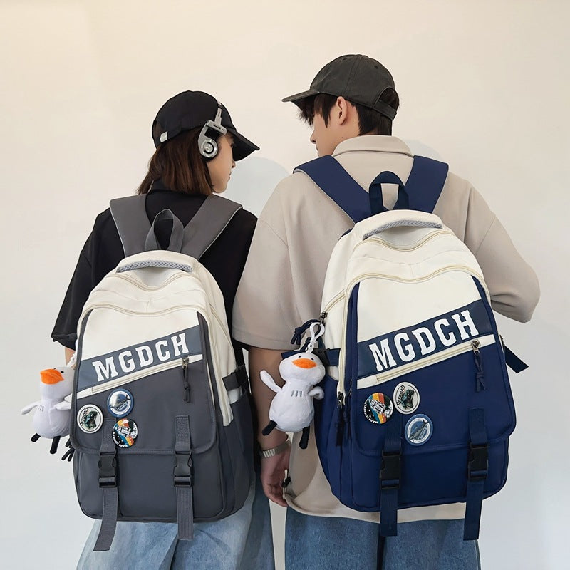 New large-capacity schoolbag female middle and high school students fashion trend backpack computer bag strong and durable backpack