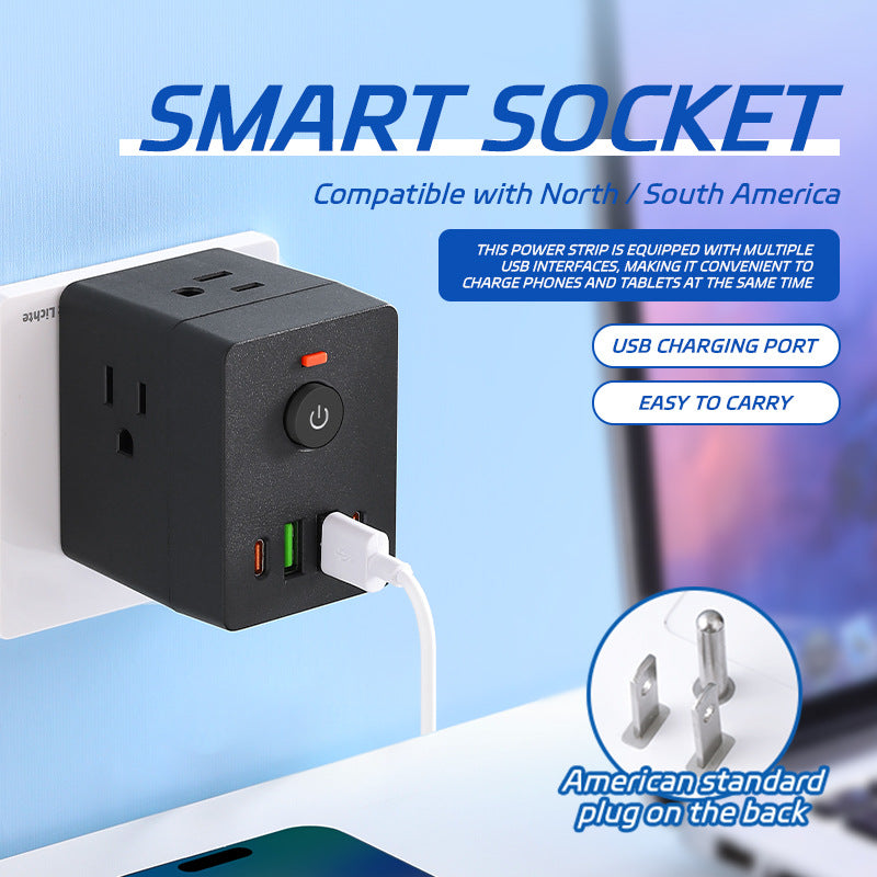 Us standard wireless power strip converter - taiwan china plug adapter - american/canadian power strip