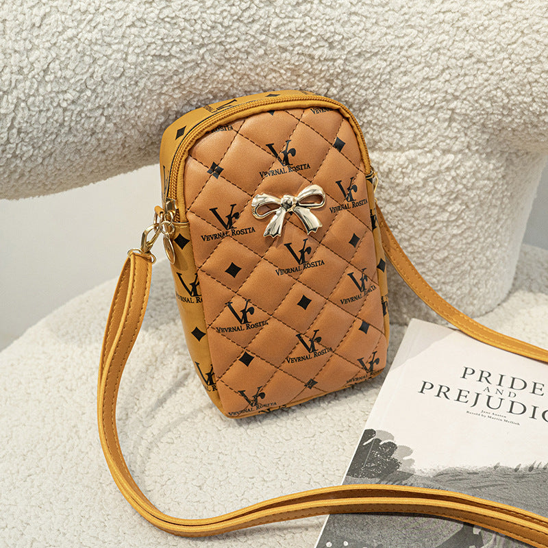 Retro old flower shoulder bag 2024 new  women's bag ladies bags women's high-end mobile phone bag