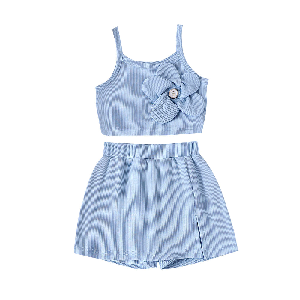 Children's clothing  cross-border fashionsummergirlnew arrival flower camisole + short skirt